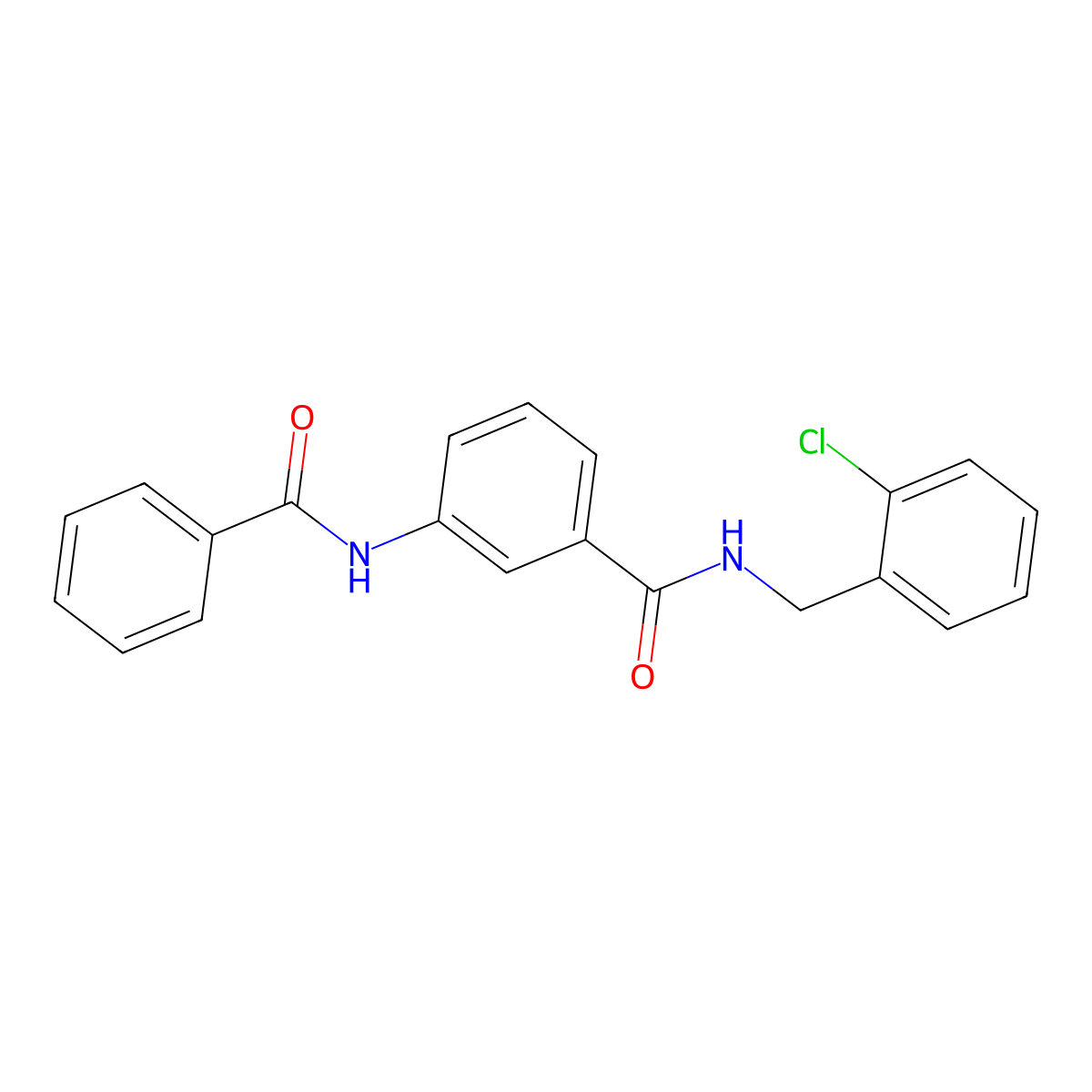 3-Benzamido-N-(2-chlorobenzyl)benzamide molecular structure, CAS 708222-96-2