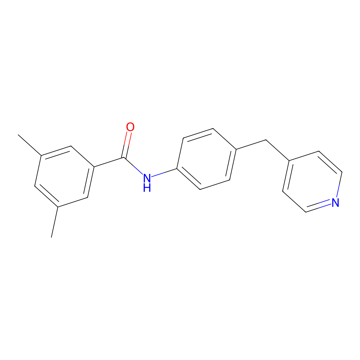 3,5-dimethyl-N-[4-(pyridin-4-ylmethyl)phenyl]benzamide molecular structure, CAS 708222-99-5