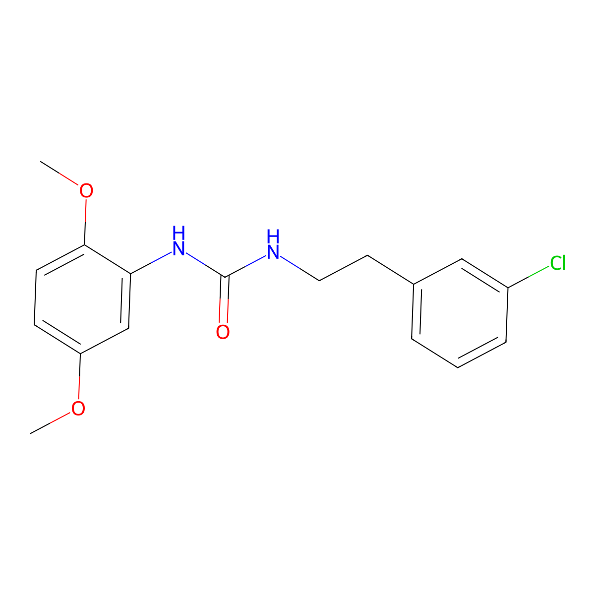 N-[2-(3-chlorophenyl)ethyl]-N'-(2,5-dimethoxyphenyl)urea molecular structure, CAS 708223-06-7