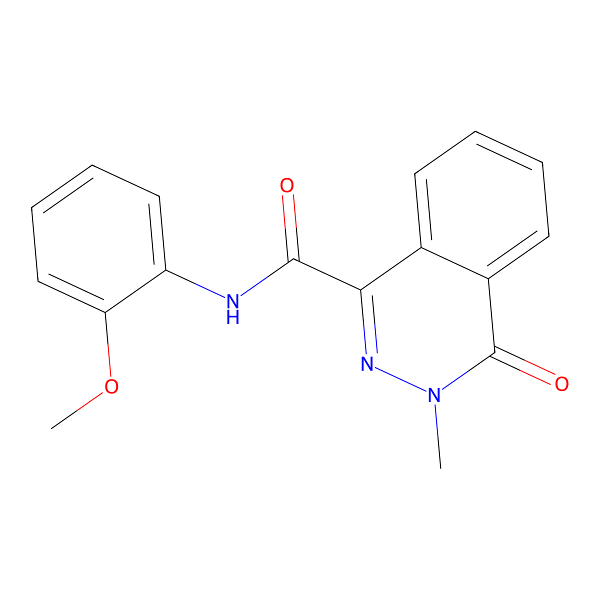 N-(2-methoxyphenyl)-3-methyl-4-oxo-3,4-dihydrophthalazine-1-carboxamide molecular structure, CAS 708223-16-9