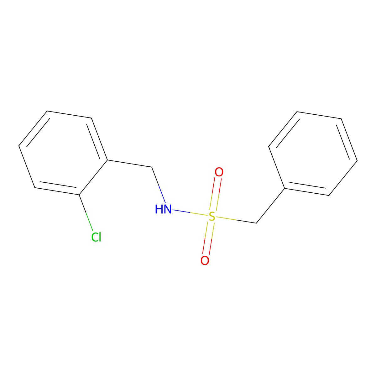 N-[(2-chlorophenyl)methyl]-1-phenylmethanesulfonamide molecular structure, CAS 708223-65-8