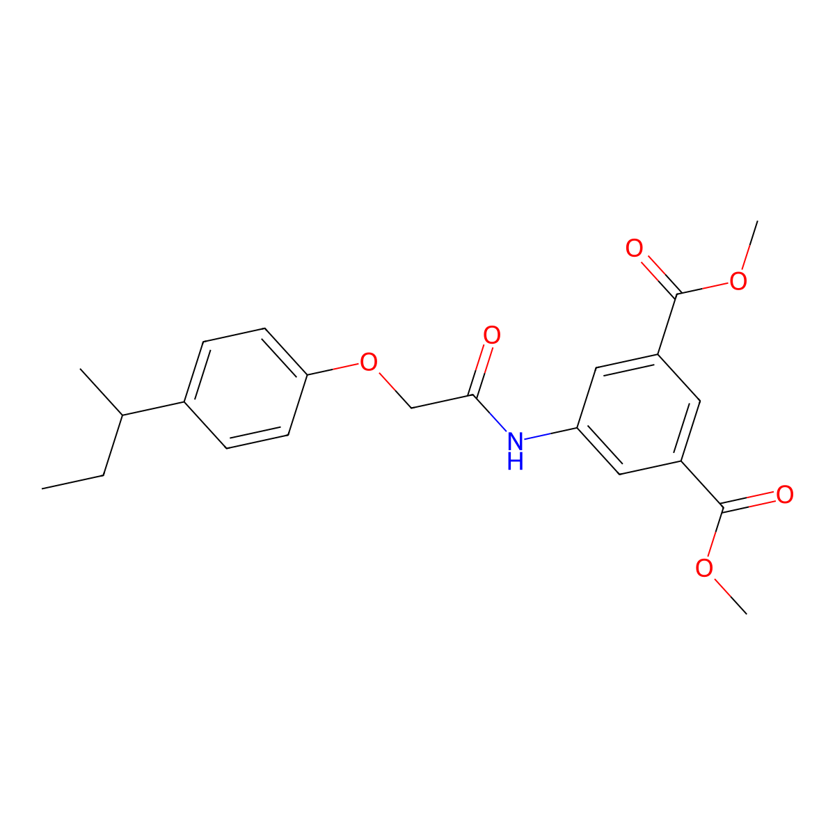 Dimethyl 5-{[(4-sec-butylphenoxy)acetyl]amino}isophthalate molecular structure, CAS 708223-72-7