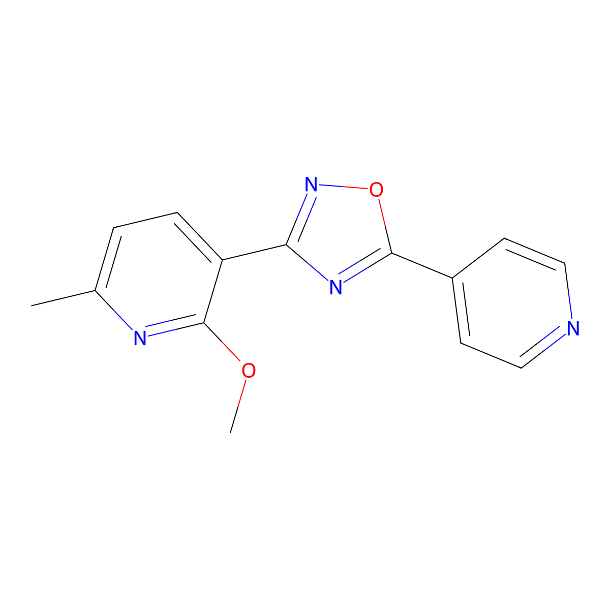 3-(2-Methoxy-6-methylpyridin-3-yl)-5-pyridin-4-yl-1,2,4-oxadiazole molecular structure, CAS 708223-76-1