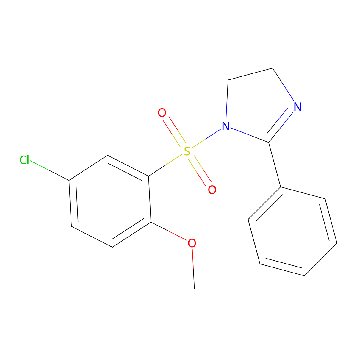 1-[(5-chloro-2-methoxyphenyl)sulfonyl]-2-phenyl-4,5-dihydro-1H-imidazole molecular structure, CAS 708223-83-0