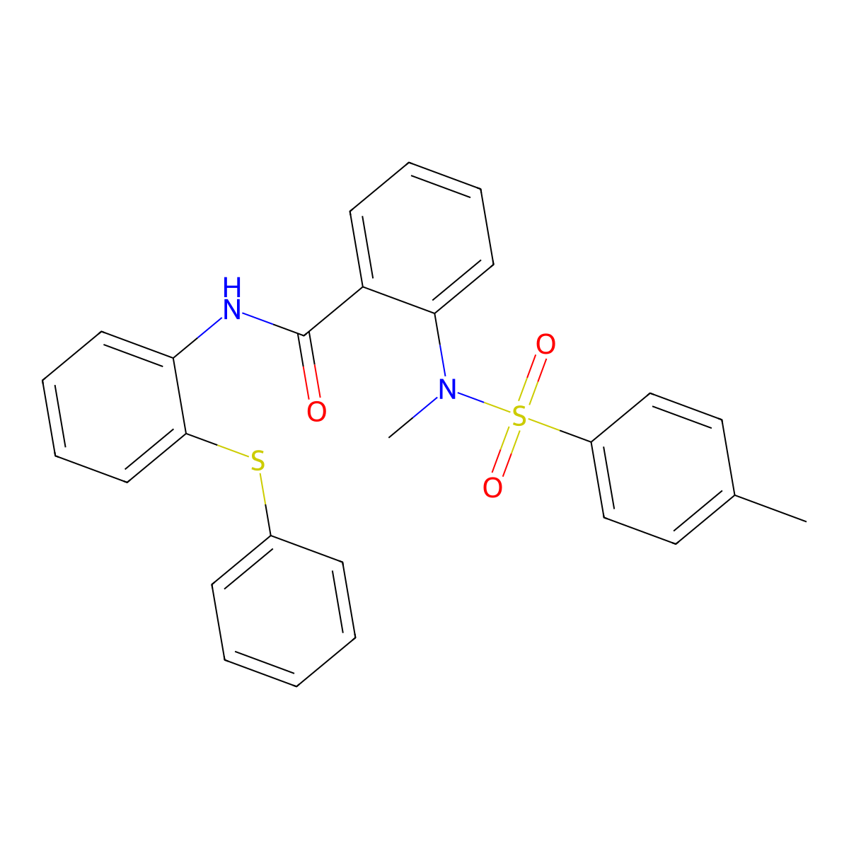 2-[methyl-(4-methylphenyl)sulfonylamino]-N-(2-phenylsulfanylphenyl)benzamide molecular structure, CAS 708223-97-6