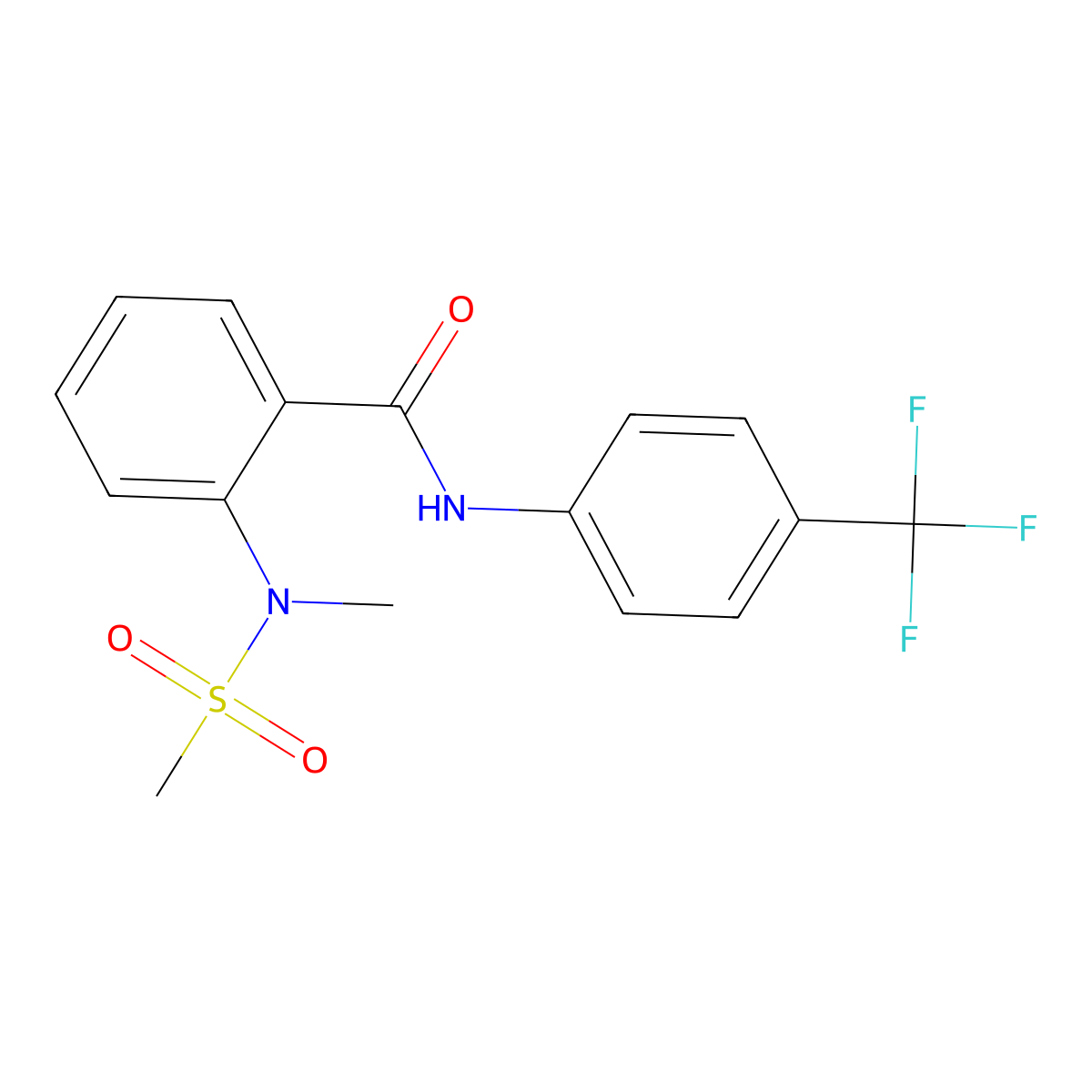 2-[methyl(methylsulfonyl)amino]-N-[4-(trifluoromethyl)phenyl]benzamide molecular structure, CAS 708224-01-5