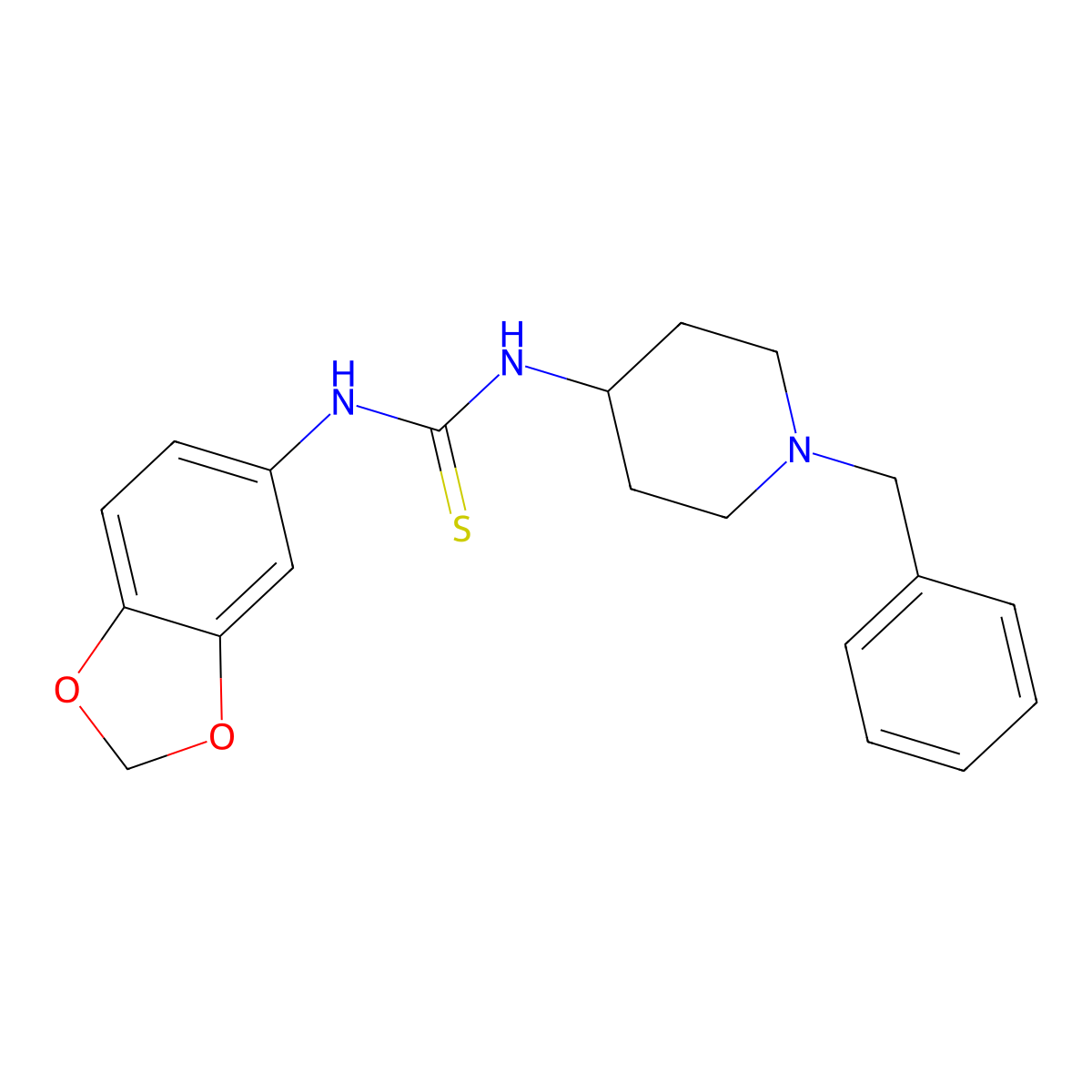 1-(1,3-Benzodioxol-5-yl)-3-(1-benzylpiperidin-4-yl)thiourea molecular structure, CAS 708224-03-7