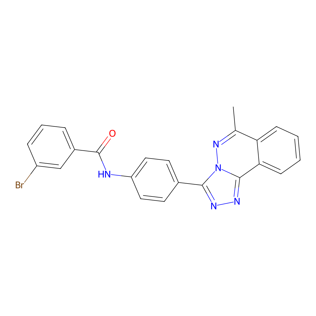 3-bromo-N-[4-(6-methyl[1,2,4]triazolo[3,4-a]phthalazin-3-yl)phenyl]benzamide molecular structure, CAS 708224-16-2