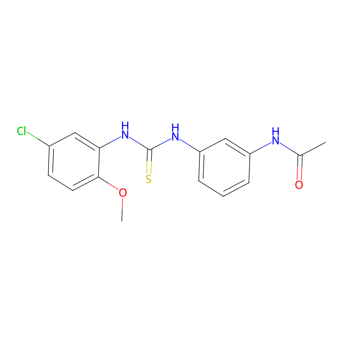 N-[3-[(5-chloro-2-methoxyphenyl)carbamothioylamino]phenyl]acetamide molecular structure, CAS 708224-32-2
