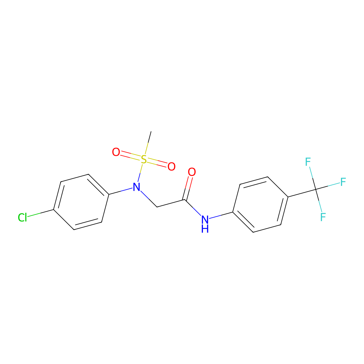 2-(4-chloro-N-methylsulfonylanilino)-N-[4-(trifluoromethyl)phenyl]acetamide molecular structure, CAS 708224-33-3