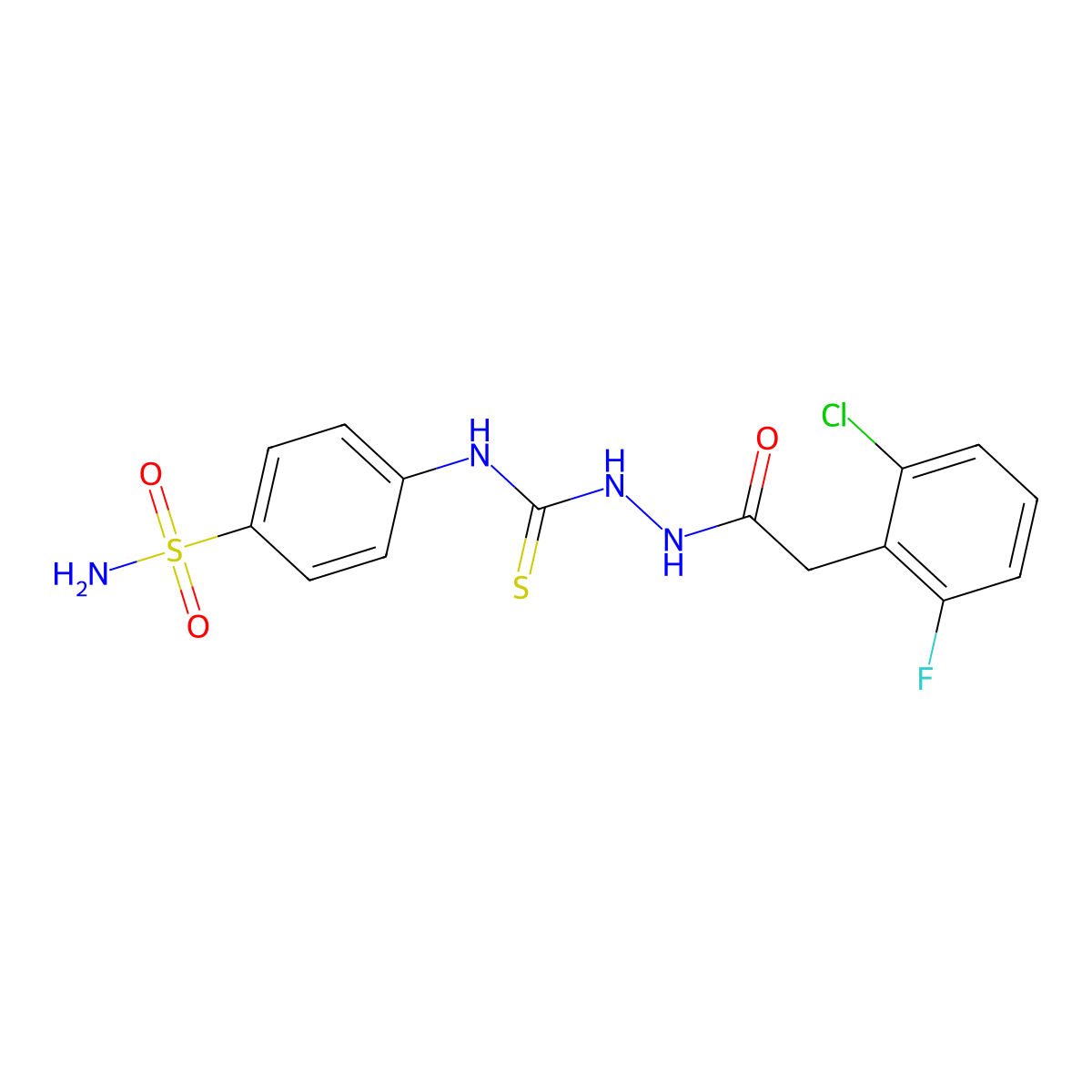 1-[[2-(2-Chloro-6-fluorophenyl)acetyl]amino]-3-(4-sulfamoylphenyl)thiourea molecular structure, CAS 708224-37-7