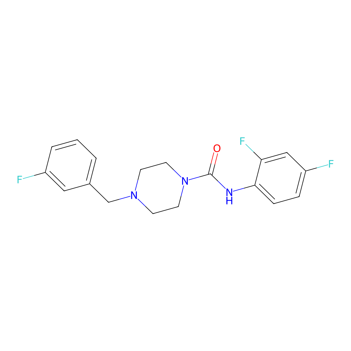 N-(2,4-difluorophenyl)-4-[(3-fluorophenyl)methyl]piperazine-1-carboxamide molecular structure, CAS 708224-47-9