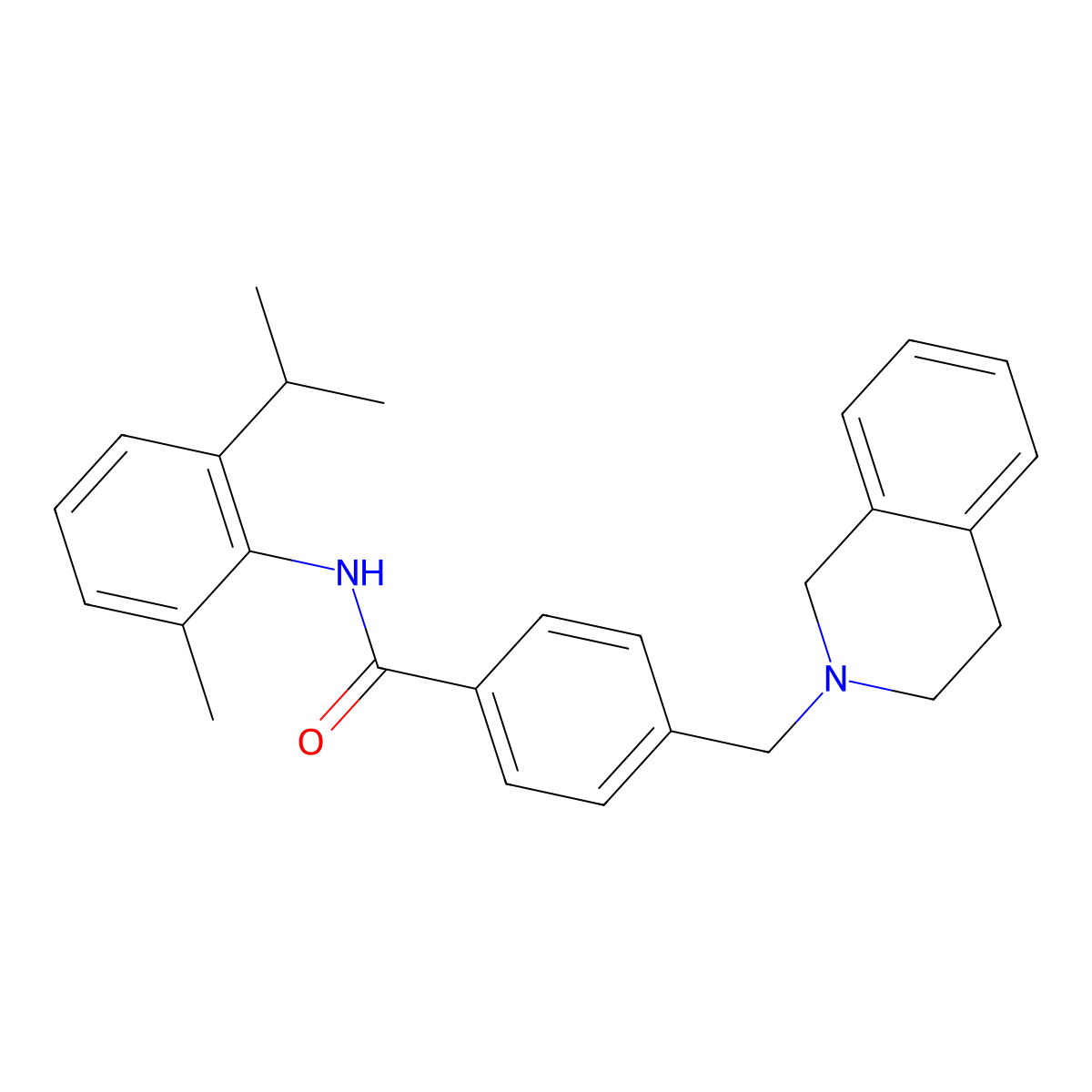 4-(3,4-dihydro-1H-isoquinolin-2-ylmethyl)-N-(2-methyl-6-propan-2-ylphenyl)benzamide molecular structure, CAS 708224-59-3