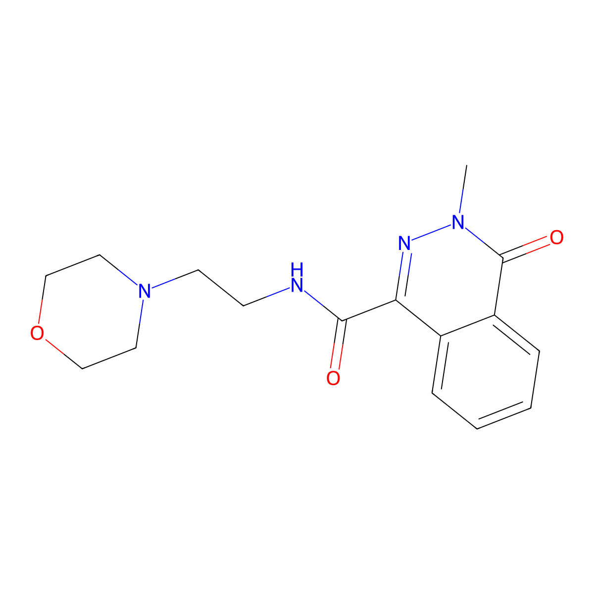 3-methyl-N-(2-morpholin-4-ylethyl)-4-oxophthalazine-1-carboxamide molecular structure, CAS 708224-91-3