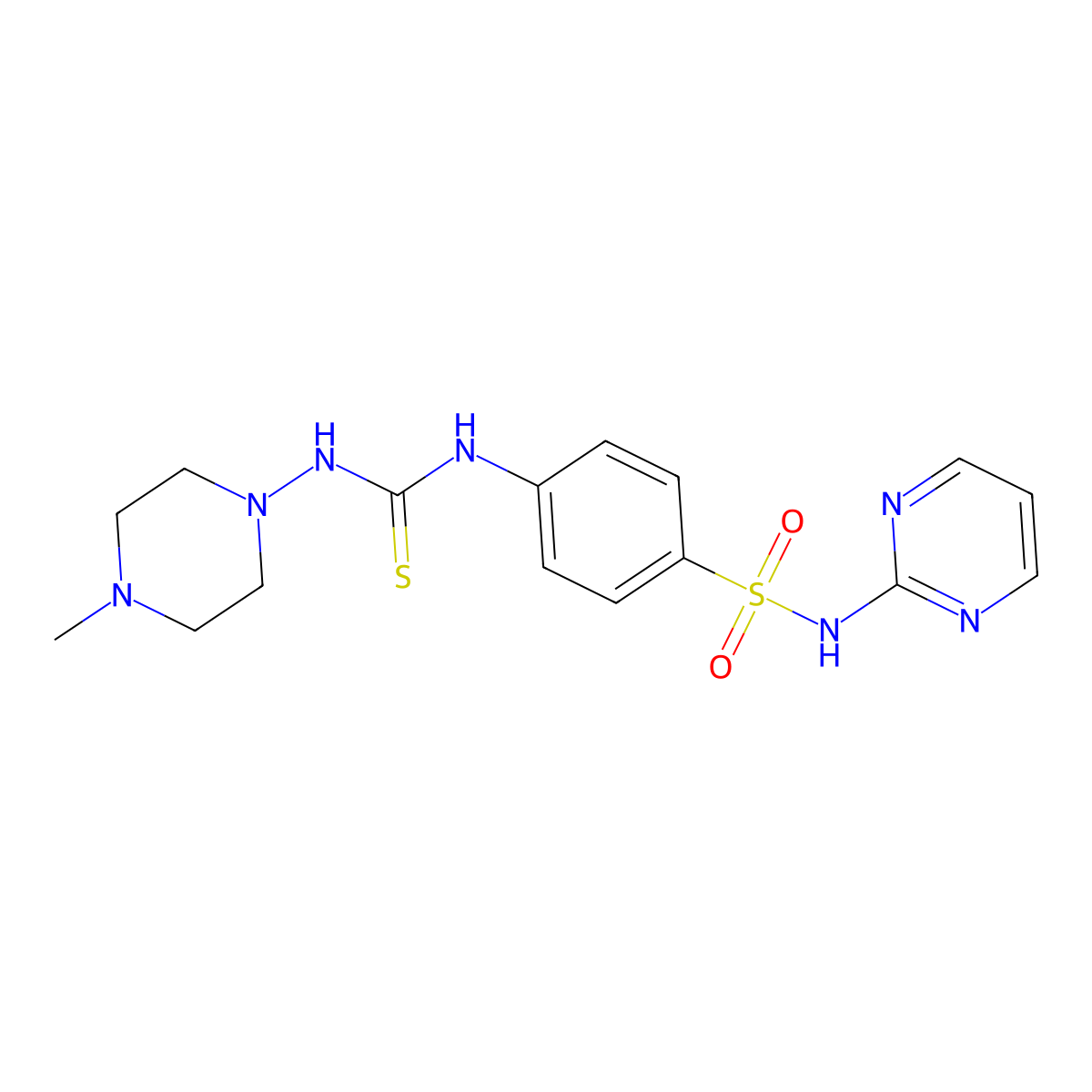 1-(4-Methylpiperazin-1-yl)-3-[4-(pyrimidin-2-ylsulfamoyl)phenyl]thiourea molecular structure, CAS 708225-09-6