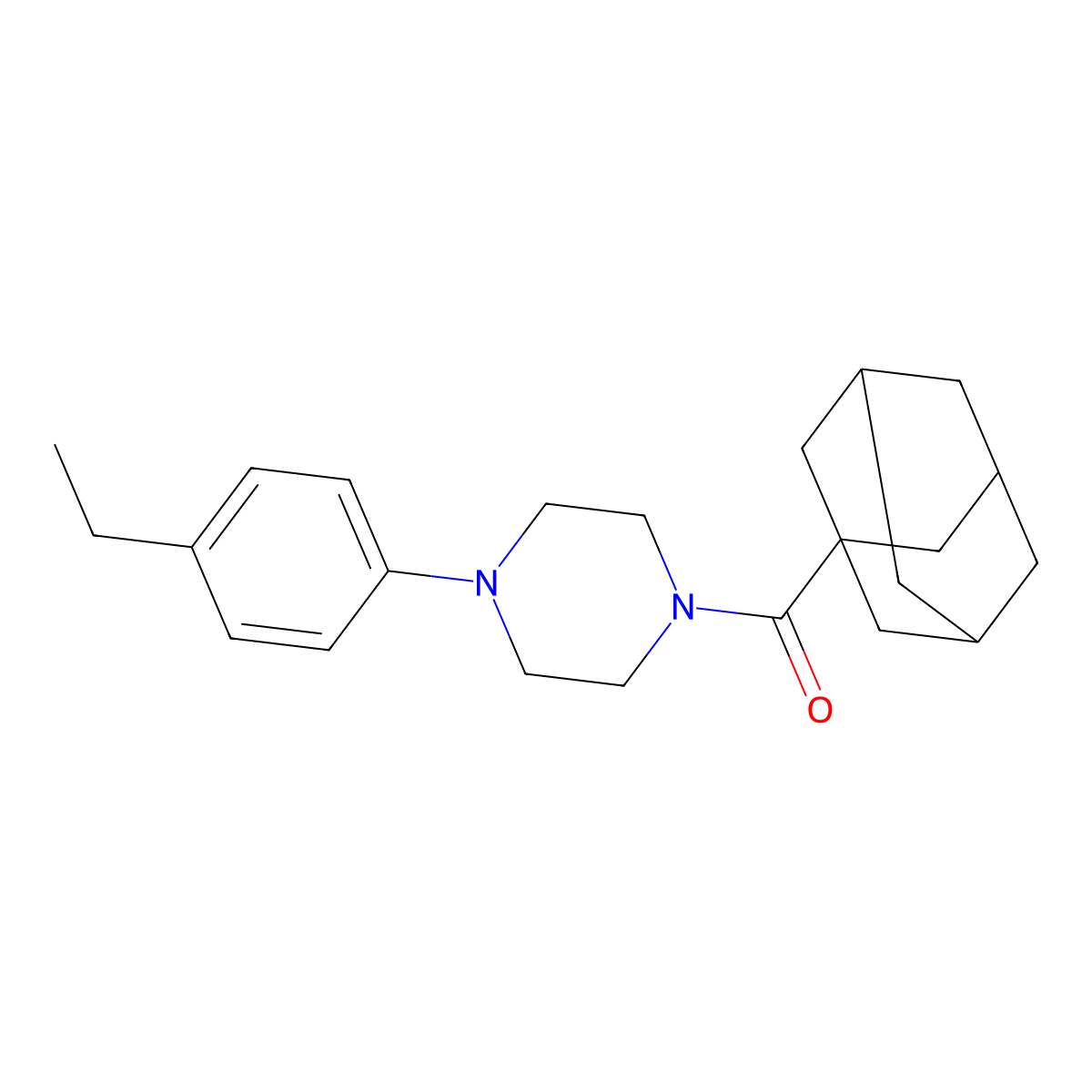 1-(Adamantane-1-carbonyl)-4-(4-ethylphenyl)piperazine molecular structure, CAS 708225-15-4
