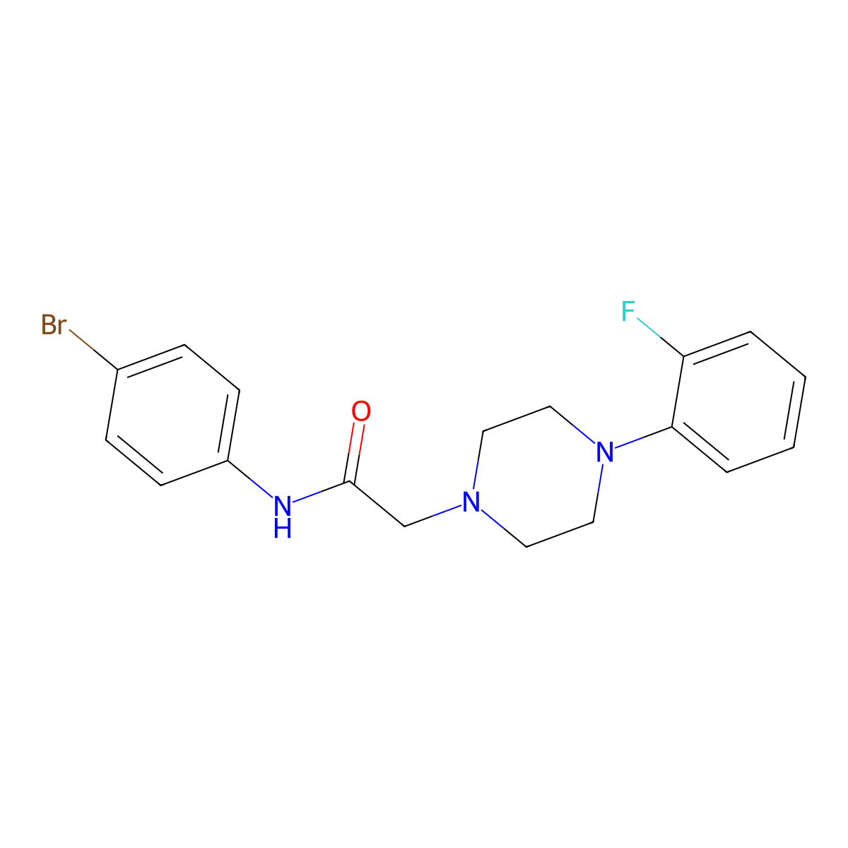 N-(4-bromophenyl)-2-[4-(2-fluorophenyl)piperazin-1-yl]acetamide molecular structure, CAS 708225-26-7