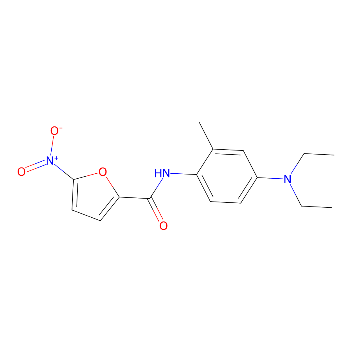 N-[4-(diethylamino)-2-methylphenyl]-5-nitrofuran-2-carboxamide molecular structure, CAS 708225-29-0