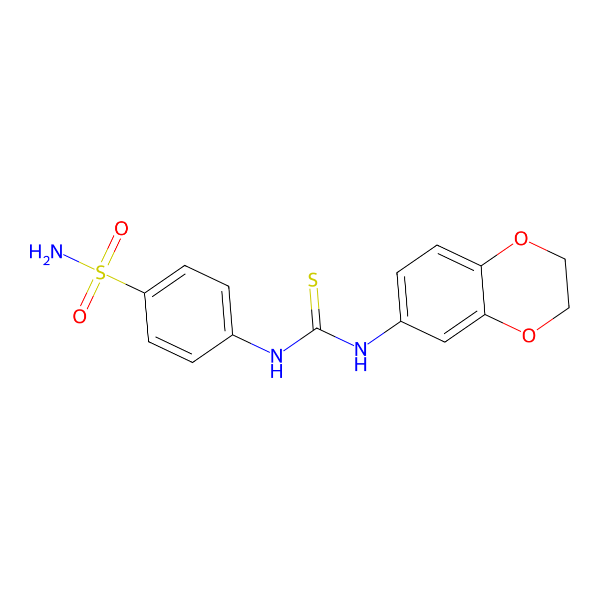 1-(2,3-Dihydro-1,4-benzodioxin-6-yl)-3-(4-sulfamoylphenyl)thiourea molecular structure, CAS 708225-55-2