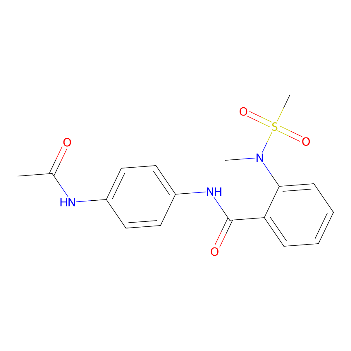 N-[4-(acetylamino)phenyl]-2-[methyl(methylsulfonyl)amino]benzamide molecular structure, CAS 708225-64-3