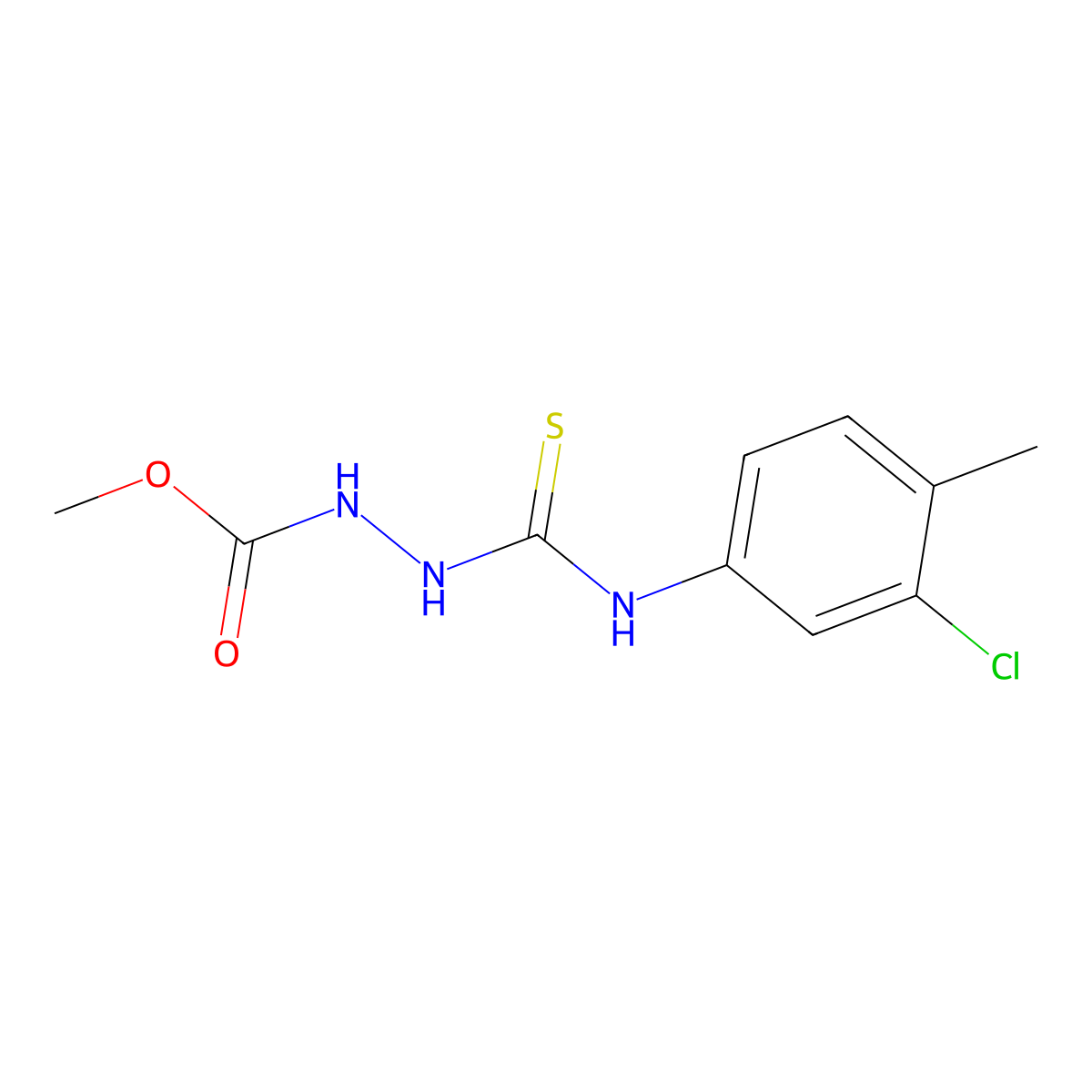 Methyl 2-((3-chloro-4-methylphenyl)carbamothioyl)hydrazinecarboxylate molecular structure, CAS 708225-66-5