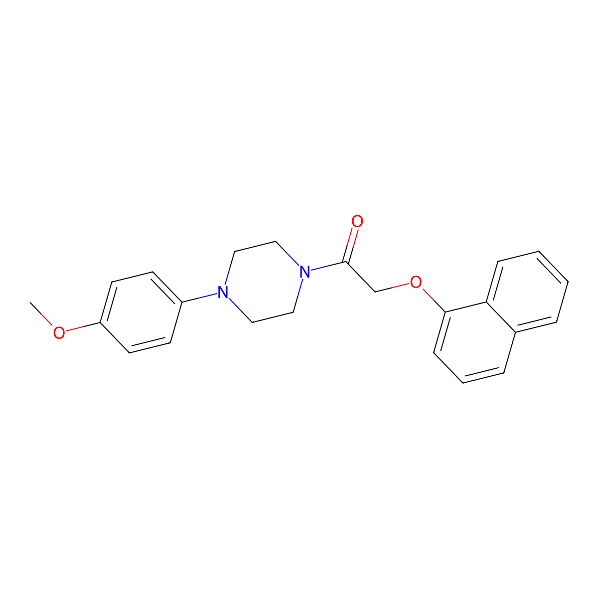1-[4-(4-Methoxyphenyl)piperazin-1-yl]-2-naphthalen-1-yloxyethanone molecular structure, CAS 708225-68-7