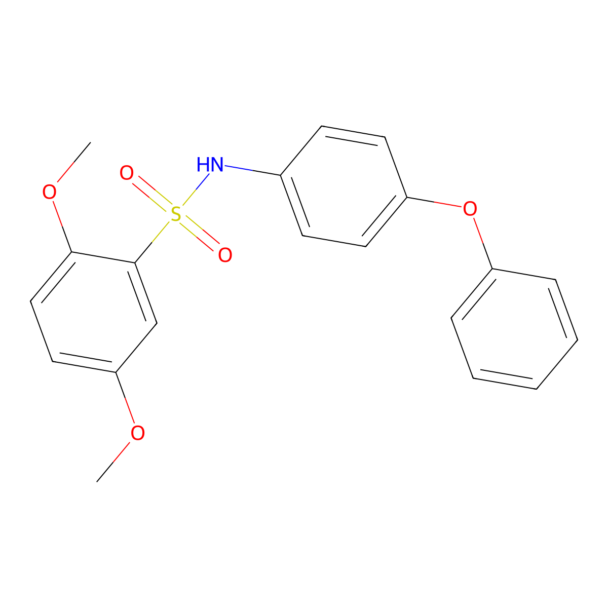 2,5-dimethoxy-N-(4-phenoxyphenyl)benzenesulfonamide molecular structure, CAS 708226-28-2