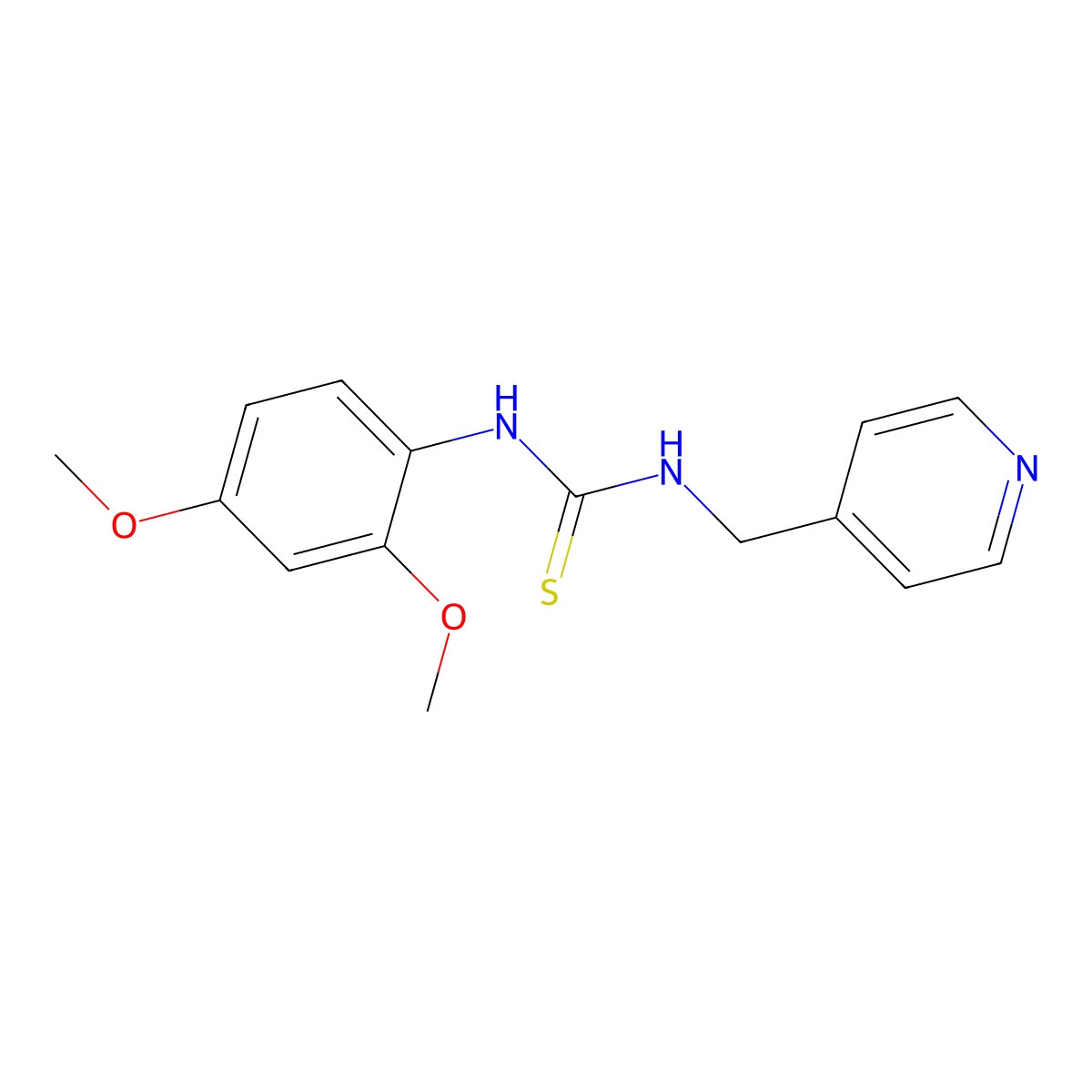 1-(2,4-Dimethoxyphenyl)-3-(pyridin-4-ylmethyl)thiourea molecular structure, CAS 708226-36-2