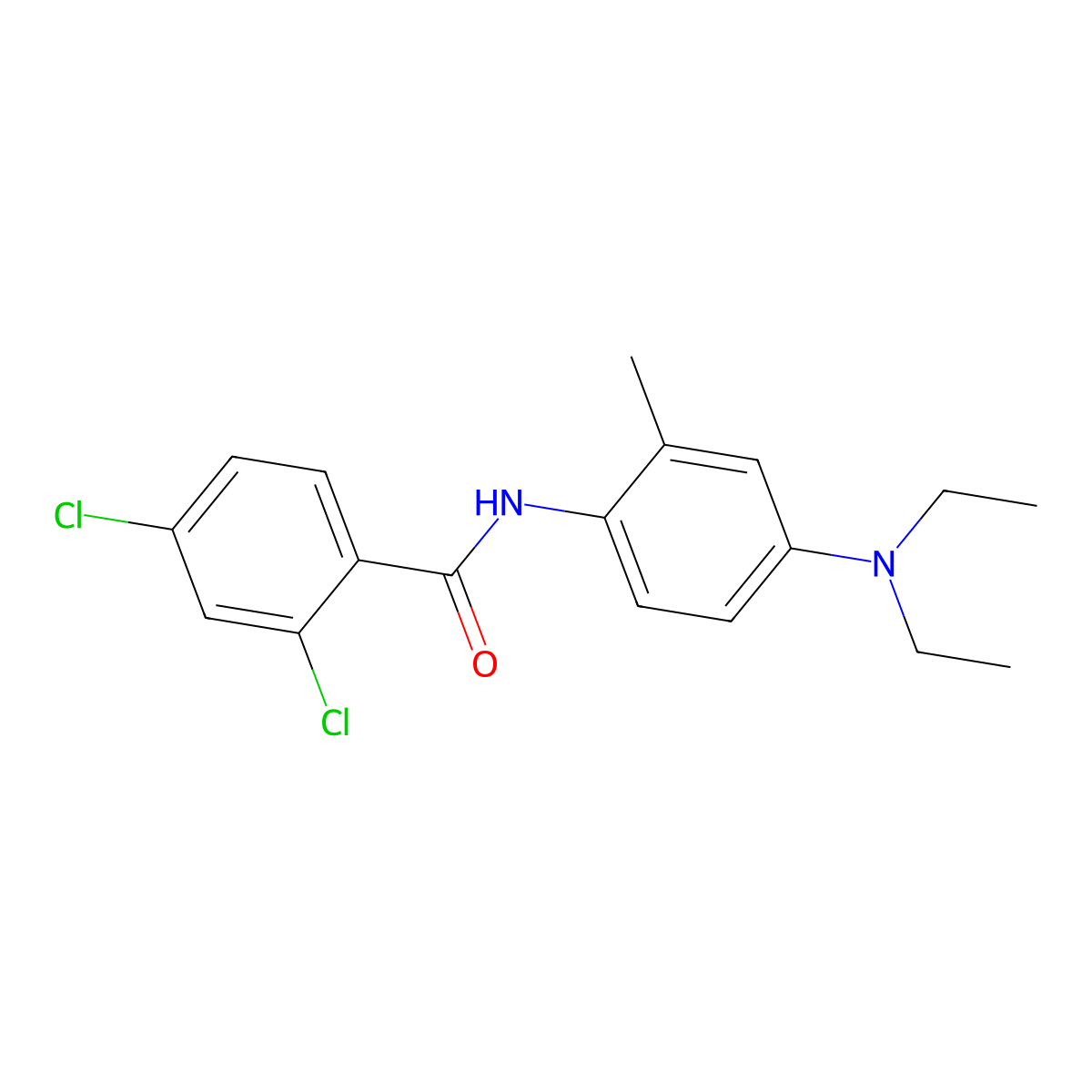 2,4-dichloro-N-[4-(diethylamino)-2-methylphenyl]benzamide molecular structure, CAS 708226-37-3