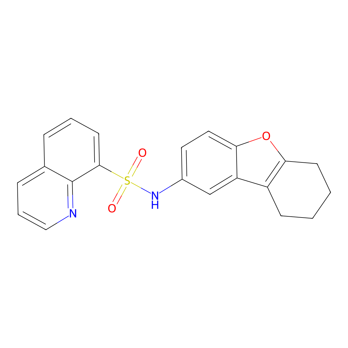 N-(6,7,8,9-tetrahydrodibenzofuran-2-yl)quinoline-8-sulfonamide molecular structure, CAS 708226-85-1