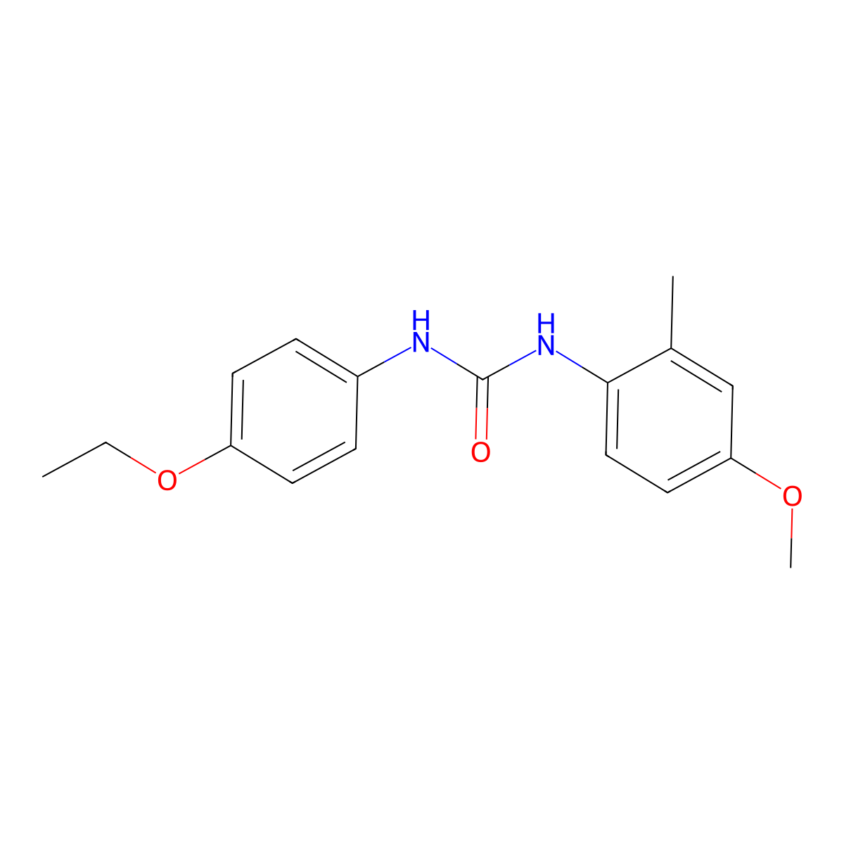 1-(4-Ethoxyphenyl)-3-(4-methoxy-2-methylphenyl)urea molecular structure, CAS 708226-94-2