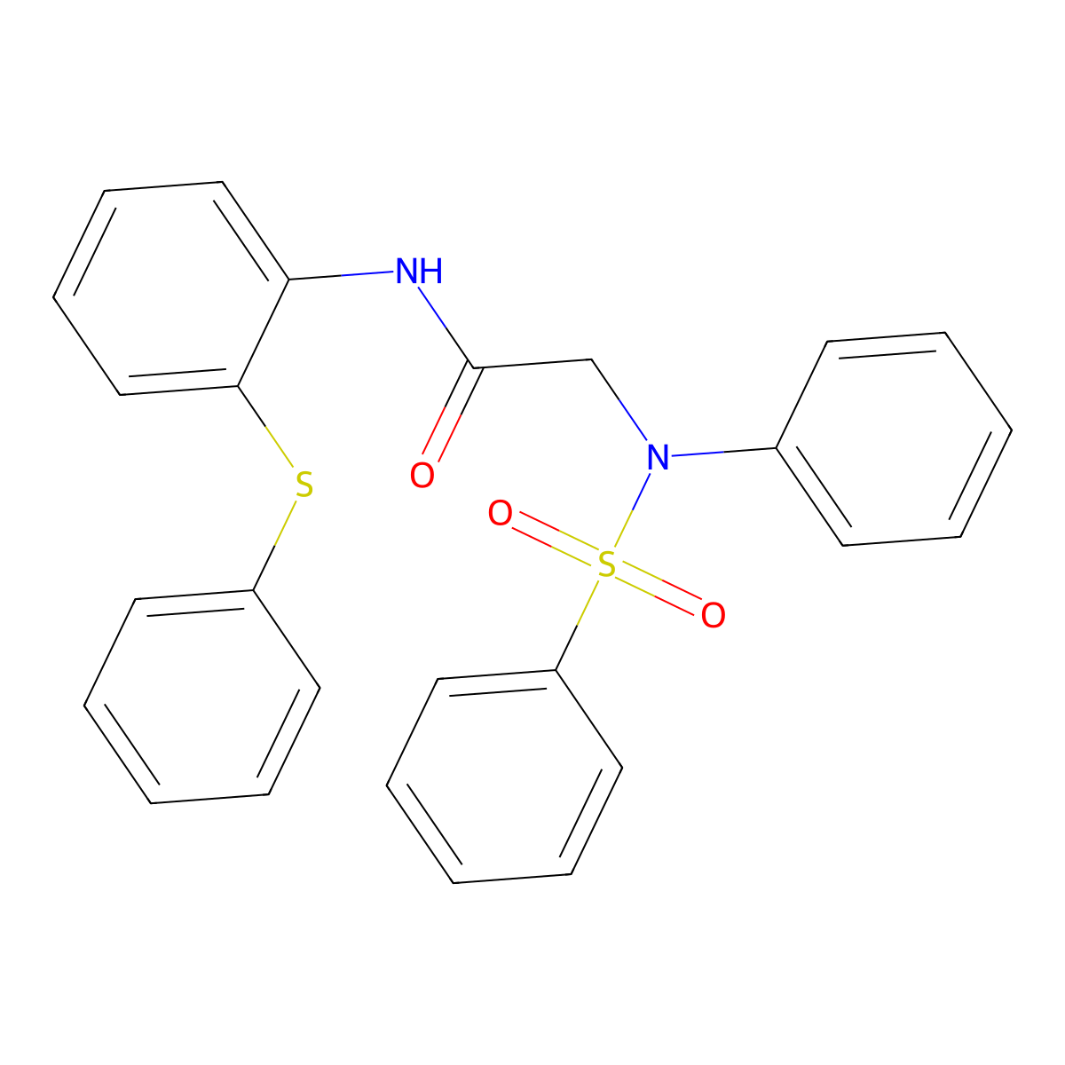 2-[N-(benzenesulfonyl)anilino]-N-(2-phenylsulfanylphenyl)acetamide molecular structure, CAS 708226-99-7