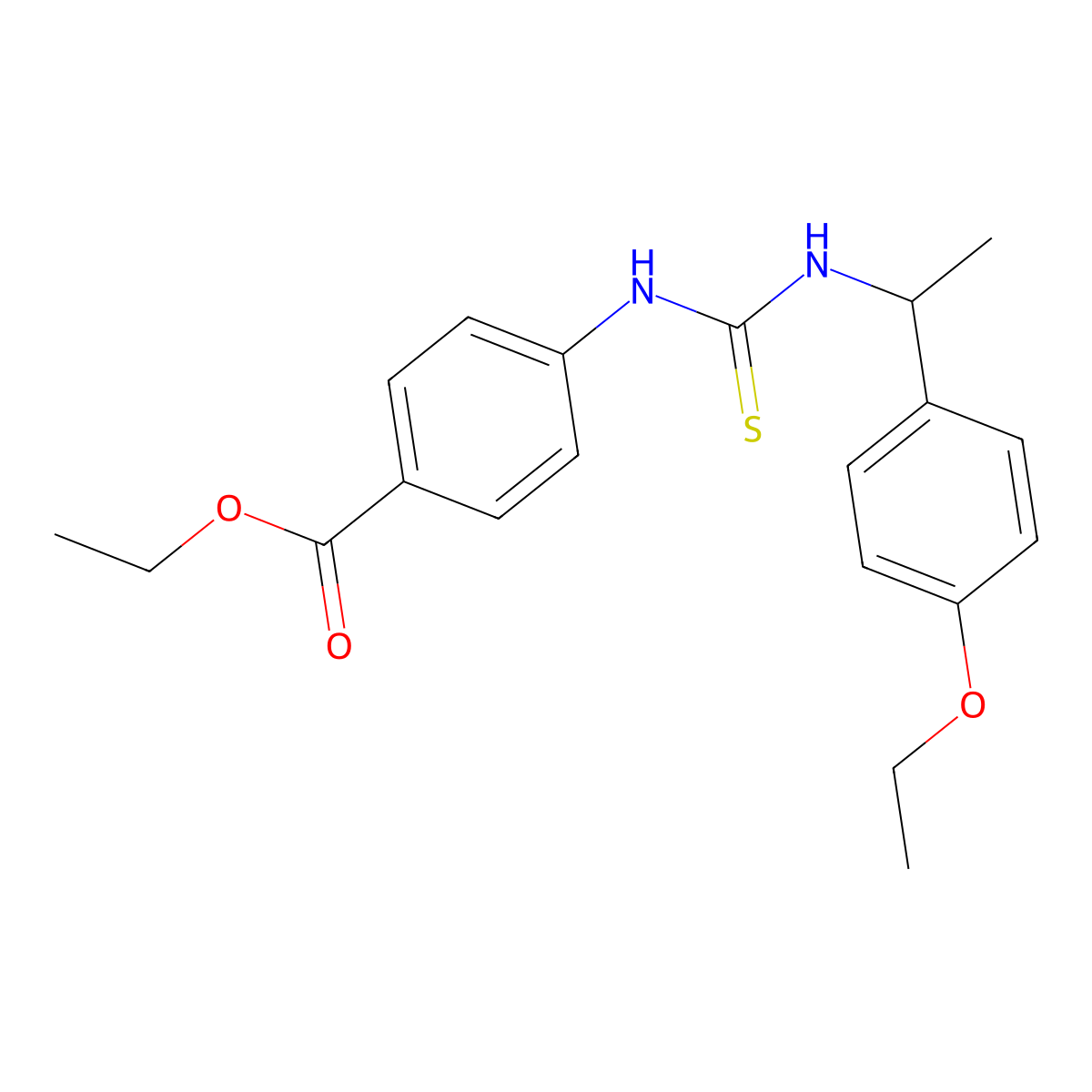 Ethyl 4-({[1-(4-ethoxyphenyl)ethyl]carbamothioyl}amino)benzoate molecular structure, CAS 708227-12-7