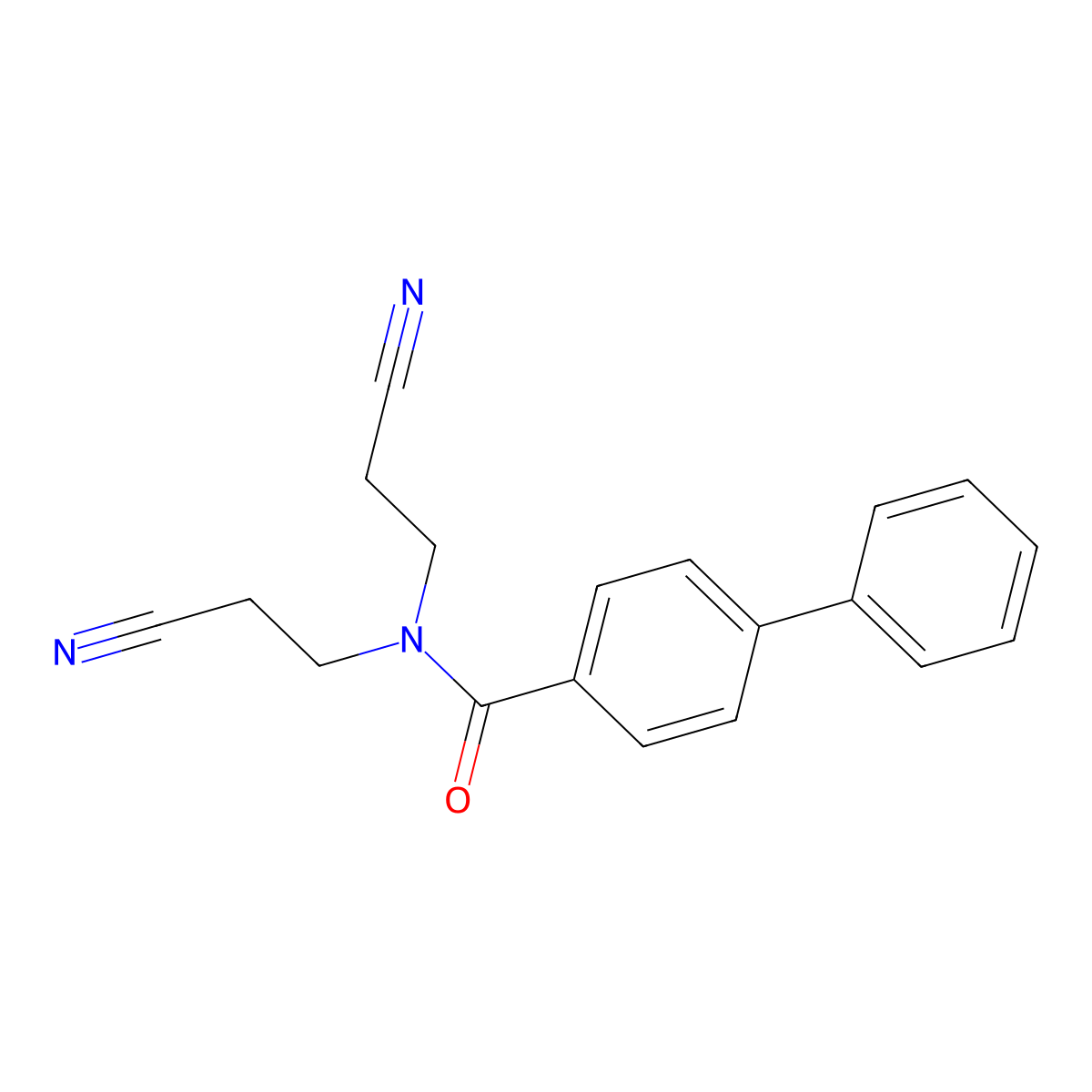 N,N-bis(2-cyanoethyl)-4-phenylbenzamide molecular structure, CAS 708227-15-0