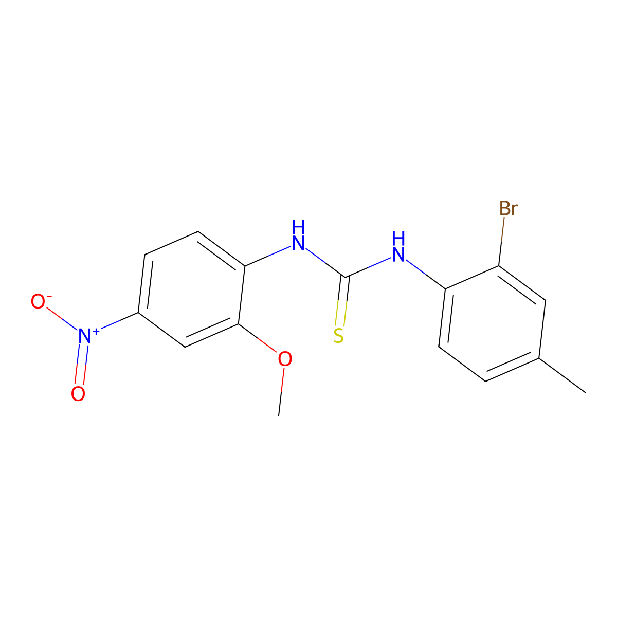 1-(2-Bromo-4-methylphenyl)-3-(2-methoxy-4-nitrophenyl)thiourea molecular structure, CAS 708227-45-6