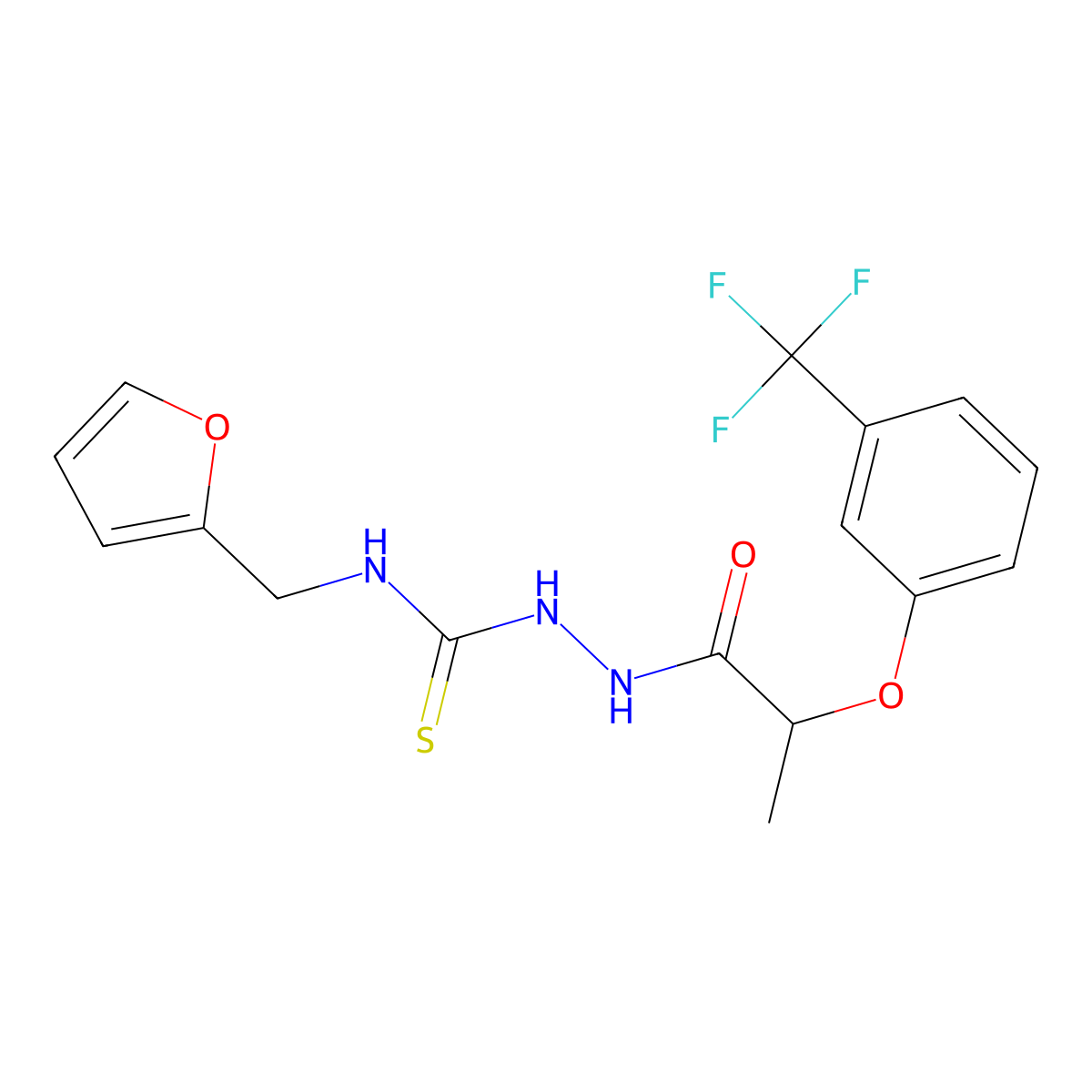 1-(Furan-2-ylmethyl)-3-[2-[3-(trifluoromethyl)phenoxy]propanoylamino]thiourea molecular structure, CAS 708227-46-7