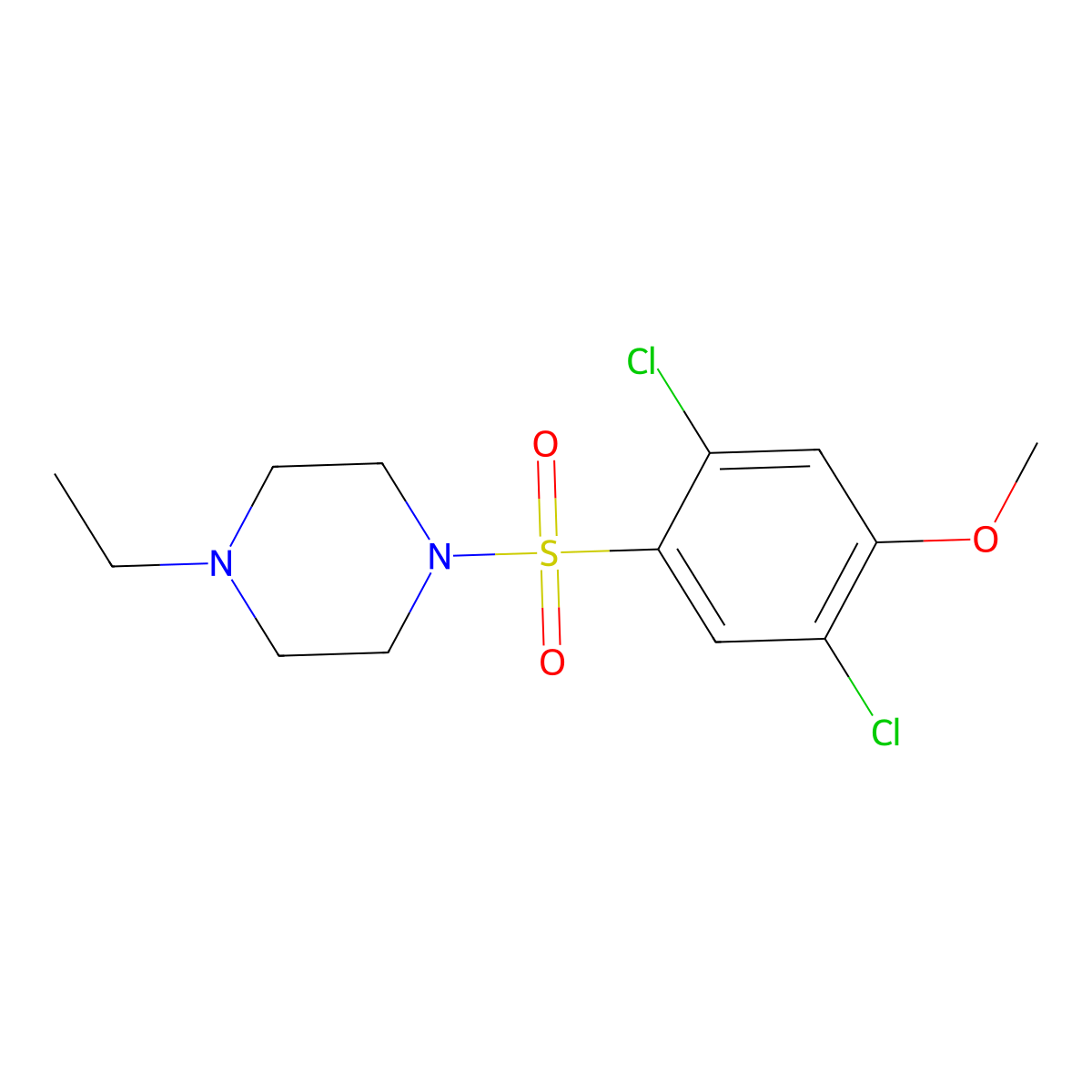 1-(2,5-Dichloro-4-methoxybenzenesulfonyl)-4-ethylpiperazine molecular structure, CAS 708227-50-3
