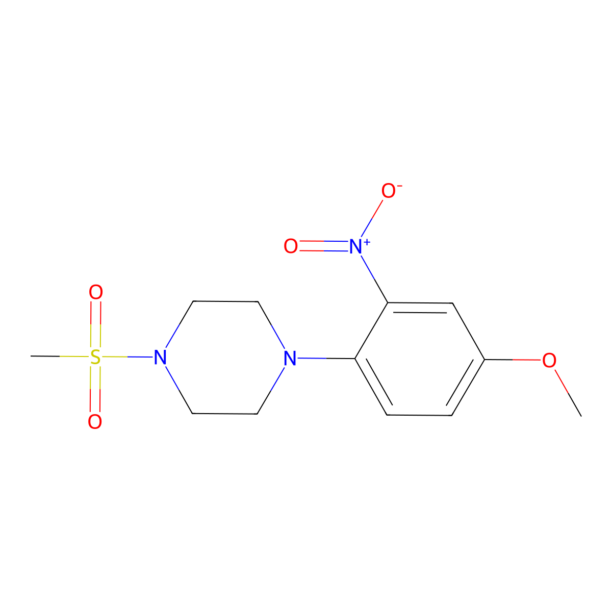 1-(4-Methoxy-2-nitrophenyl)-4-methylsulfonylpiperazine molecular structure, CAS 708227-54-7