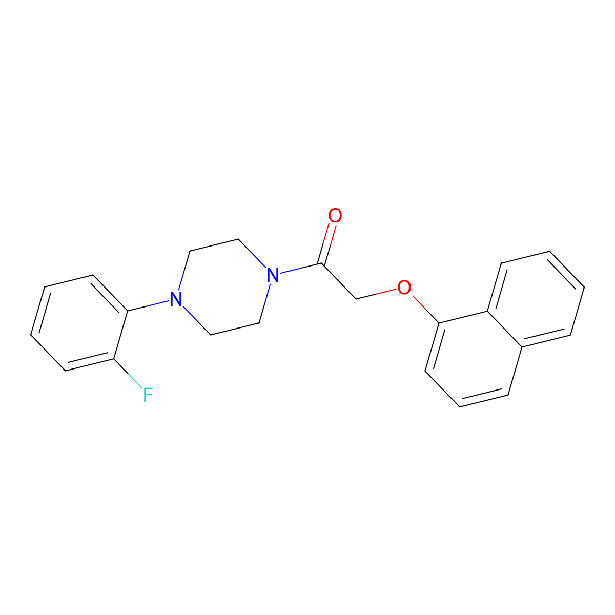 1-[4-(2-Fluorophenyl)piperazin-1-yl]-2-naphthalen-1-yloxyethanone molecular structure, CAS 708227-55-8