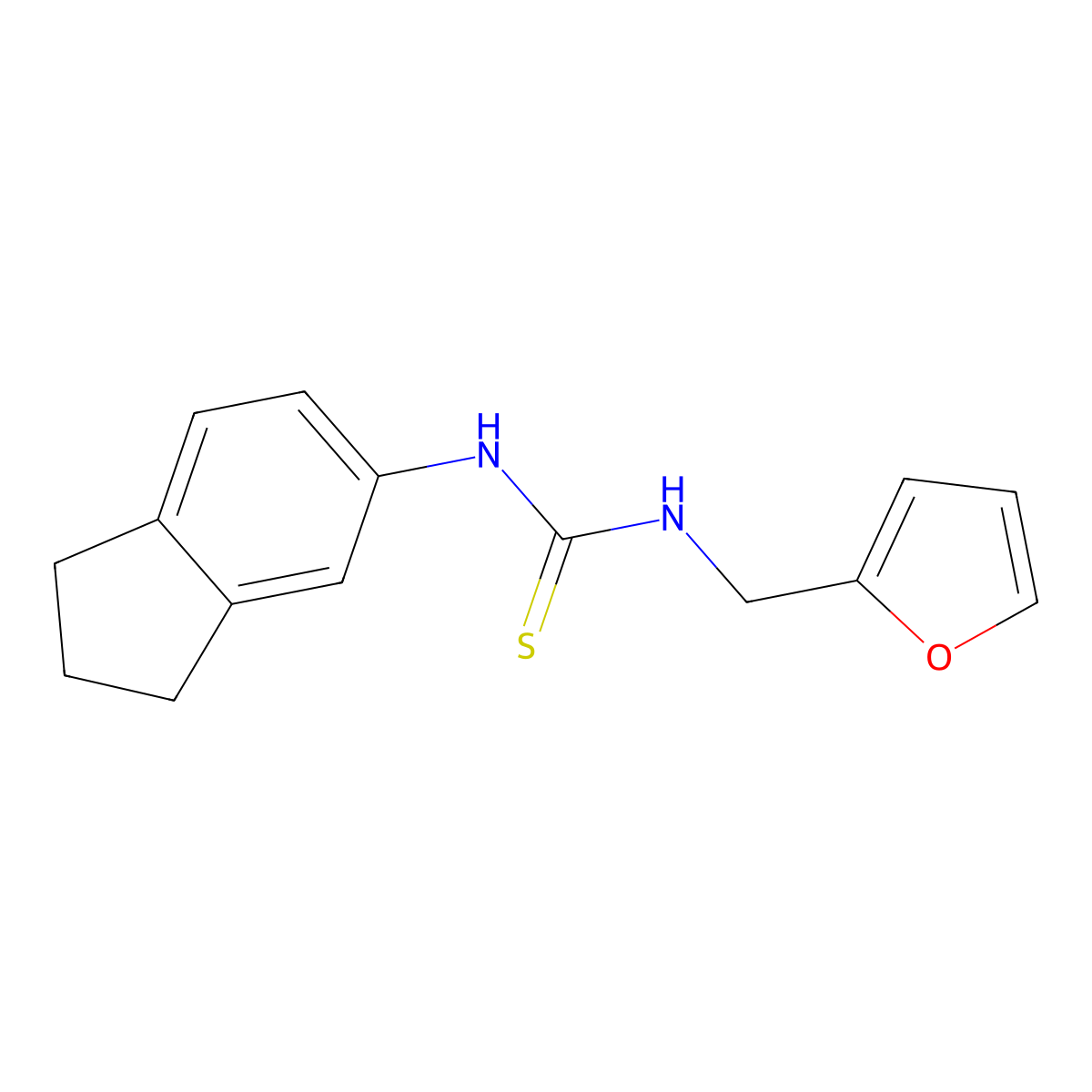 1-(2,3-dihydro-1H-inden-5-yl)-3-(furan-2-ylmethyl)thiourea molecular structure, CAS 708227-74-1