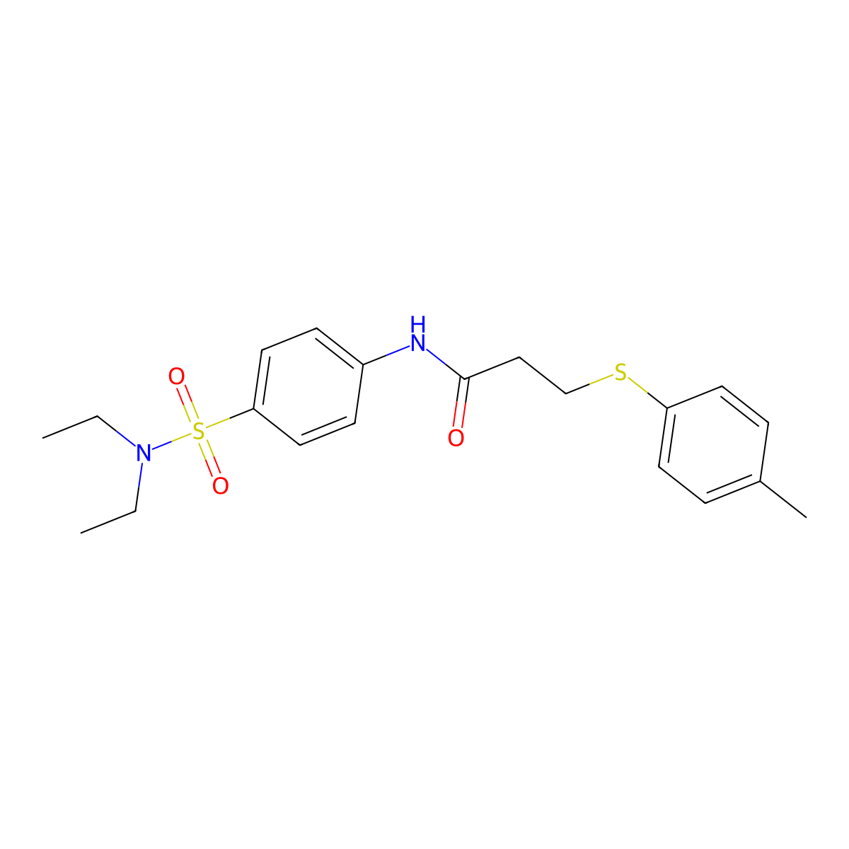 N-[4-(diethylsulfamoyl)phenyl]-3-(4-methylphenyl)sulfanylpropanamide molecular structure, CAS 708227-88-7