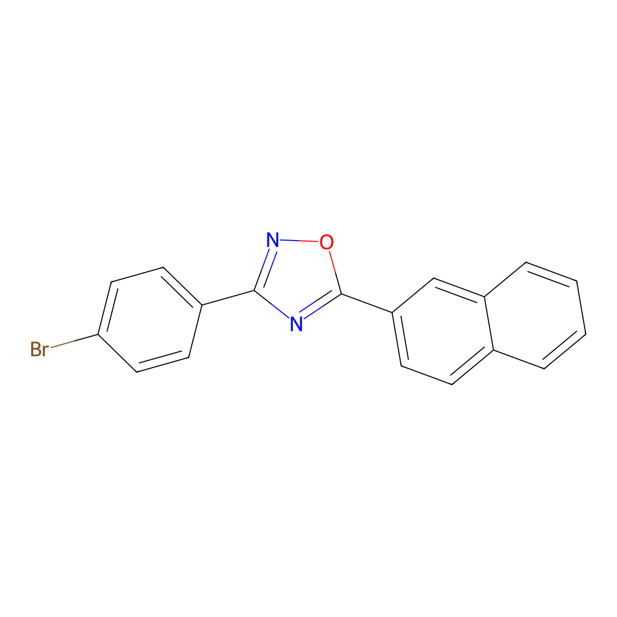 3-(4-Bromophenyl)-5-naphthalen-2-yl-1,2,4-oxadiazole molecular structure, CAS 708228-00-6