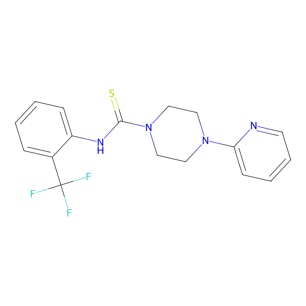 4-pyridin-2-yl-N-[2-(trifluoromethyl)phenyl]piperazine-1-carbothioamide molecular structure, CAS 708228-25-5