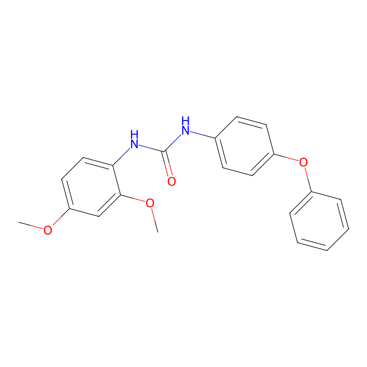 1-(2,4-Dimethoxyphenyl)-3-(4-phenoxyphenyl)urea molecular structure, CAS 708228-29-9