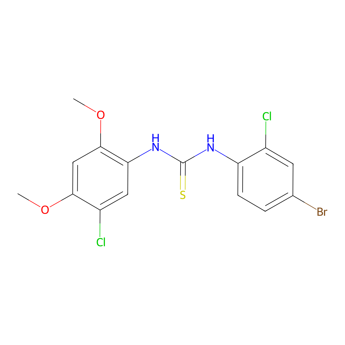 1-(4-Bromo-2-chlorophenyl)-3-(5-chloro-2,4-dimethoxyphenyl)thiourea molecular structure, CAS 708228-69-7