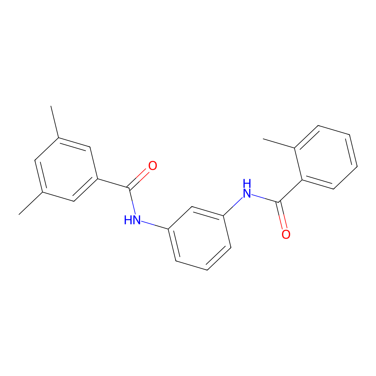 3,5-dimethyl-N-[3-[(2-methylbenzoyl)amino]phenyl]benzamide molecular structure, CAS 708228-70-0