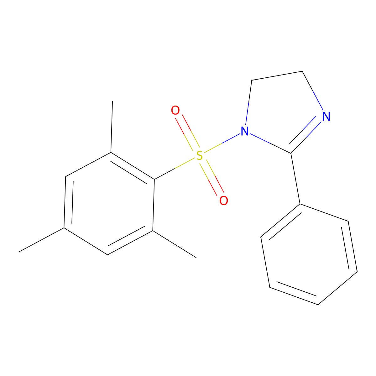 1-(mesitylsulfonyl)-2-phenyl-4,5-dihydro-1H-imidazole molecular structure, CAS 708228-85-7