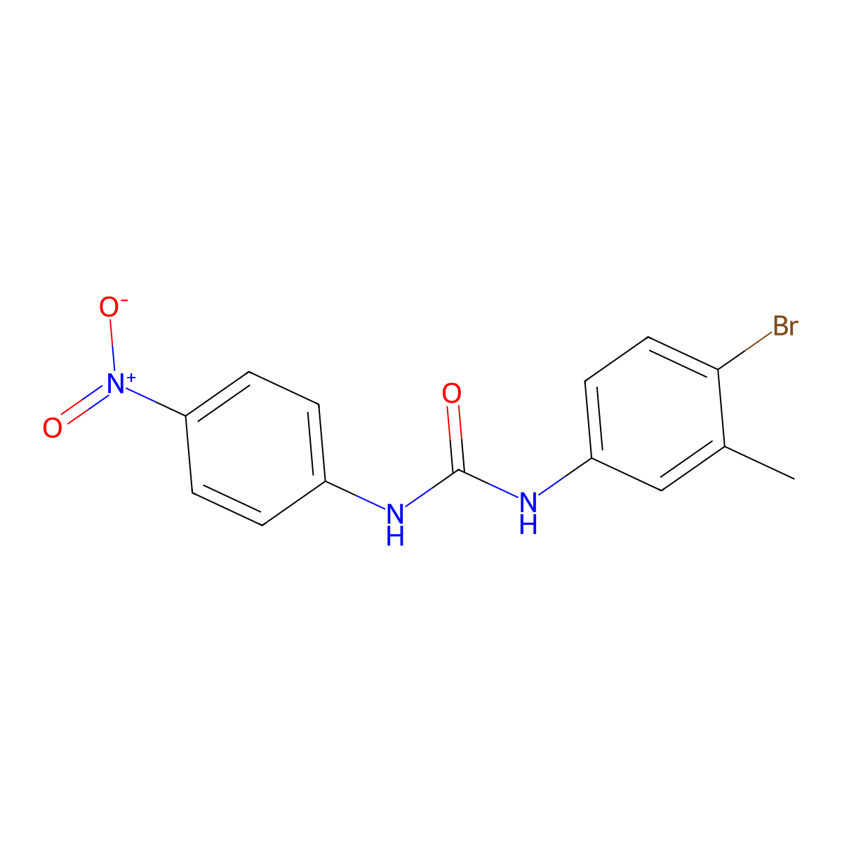 1-(4-Bromo-3-methylphenyl)-3-(4-nitrophenyl)urea molecular structure, CAS 708228-92-6