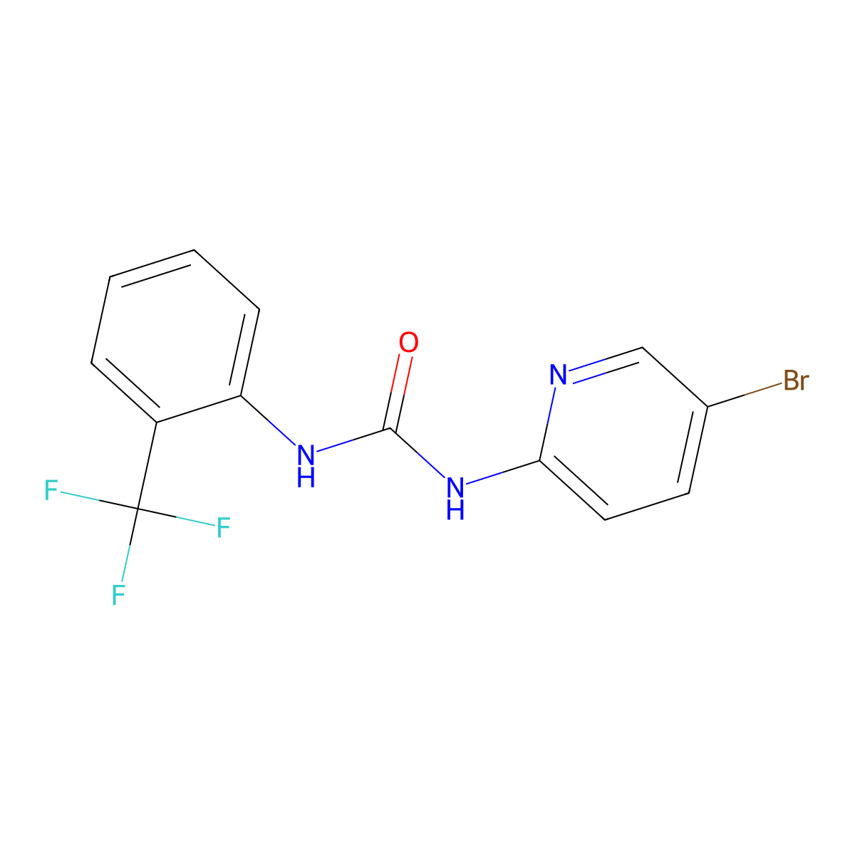 1-(5-Bromopyridin-2-yl)-3-[2-(trifluoromethyl)phenyl]urea molecular structure, CAS 708229-21-4