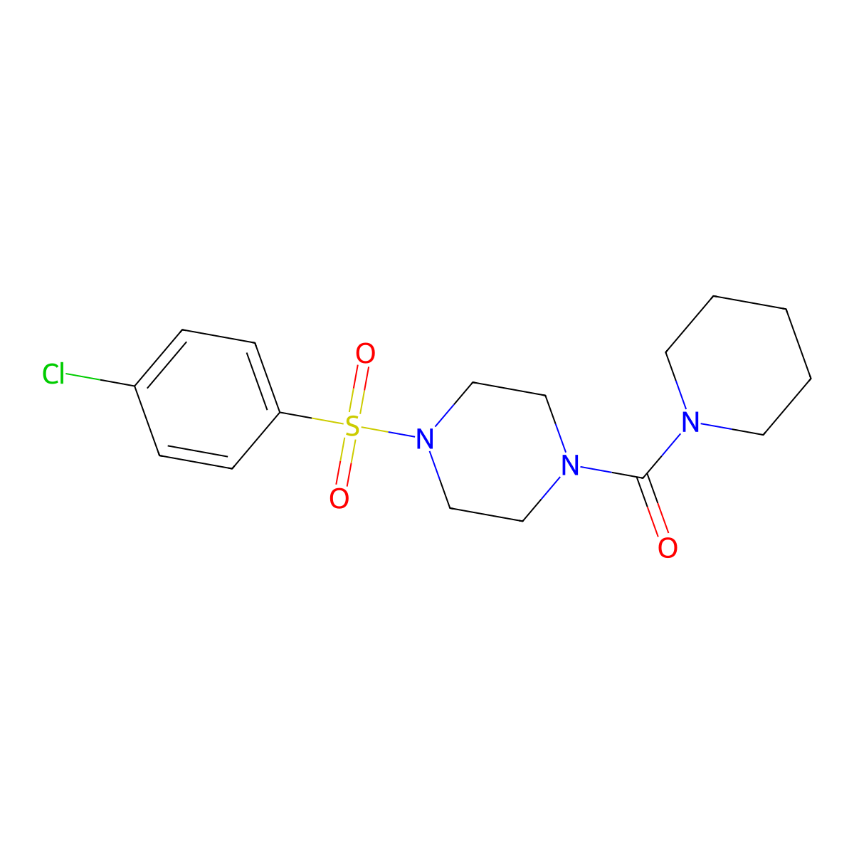 4-[(4-Chlorophenyl)sulfonyl]piperazinyl piperidyl ketone molecular structure, CAS 708229-24-7